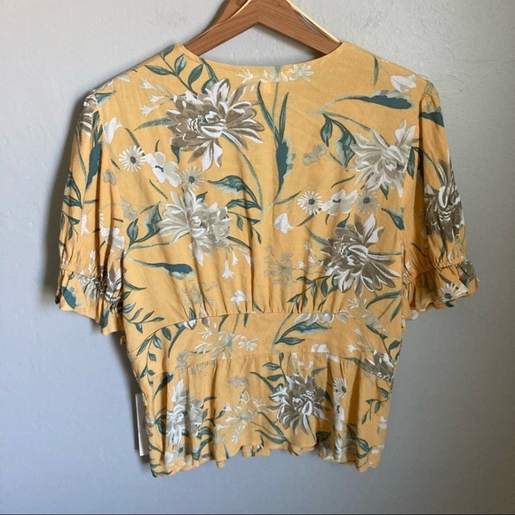 June & Hudson Yellow Floral Top Size 1 - Picture 6 of 6